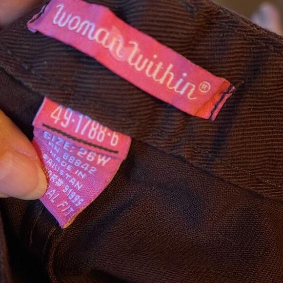 NWT Woman Within size 26W natural fit. Brown denim. - Picture 5 of 7
